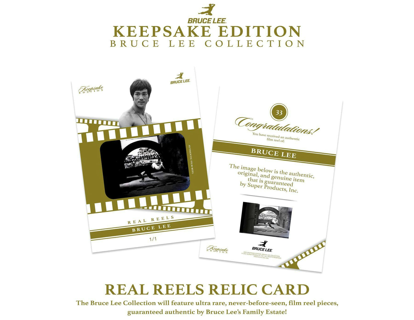 2024 Super Break Keepsake Bruce Lee Collection (50th Anniversary), Hobby Box (1 Relic Card & 1 5-Card Pack)