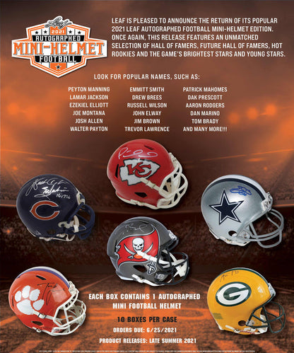2021 Leaf Football Autographed Mini Helmet