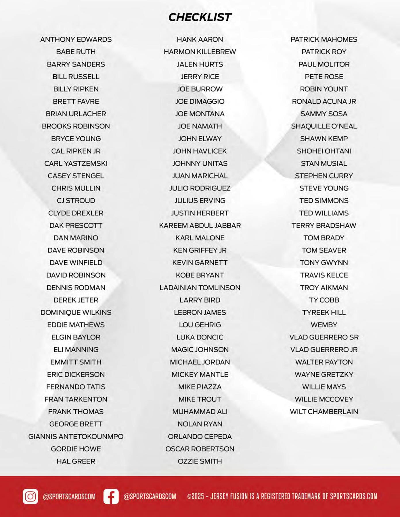 2025 Jersey Fusion Legendary Collection Hobby Box (Presell 12/8)