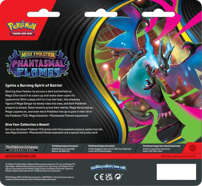 Pokemon Mega Evolution: Phantasmal Flames 3-Pack Blister (Presell 11/14)