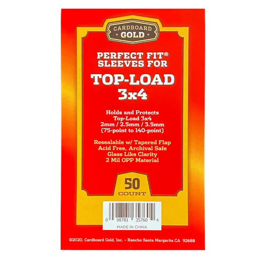 CBG Top-Load 3x4 Perfect Fit Card Sleeves, 50ct Pack