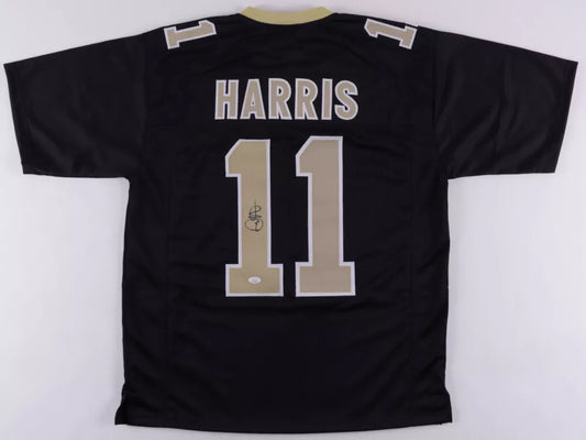 Deonte Harris/Hardy (New Orleans Saints #11) autographed custom black jersey w/ Beckett