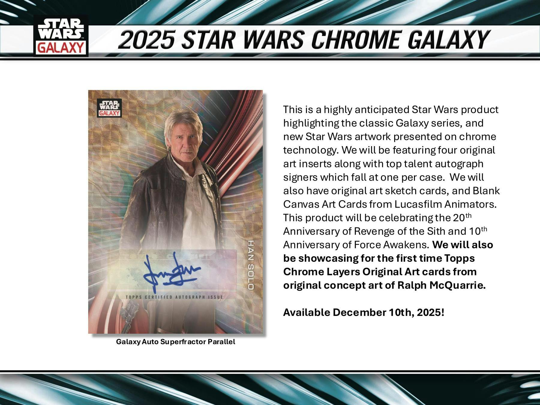 2025 Topps Star Wars Chrome Galaxy 12-Box Hobby Case (12/10)
