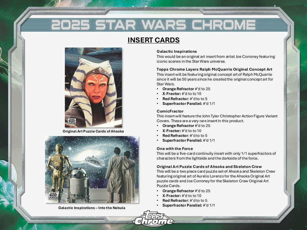 2025 Topps Star Wars Chrome Galaxy Hobby Box (12/10)