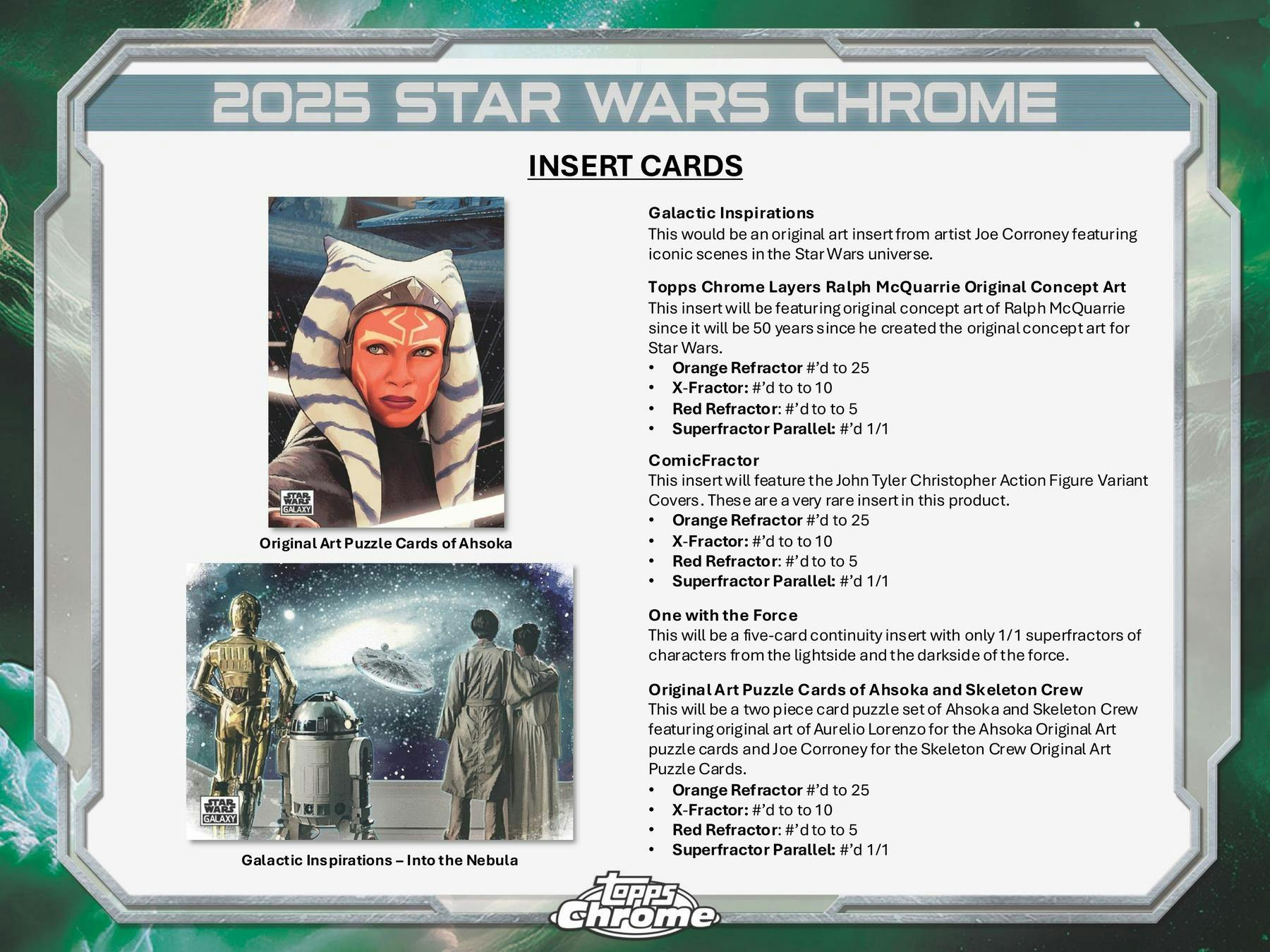 2025 Topps Star Wars Chrome Galaxy Hobby Box (12/10)