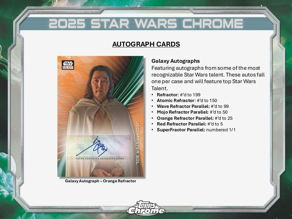 2025 Topps Star Wars Chrome Galaxy Hobby Box (12/10)