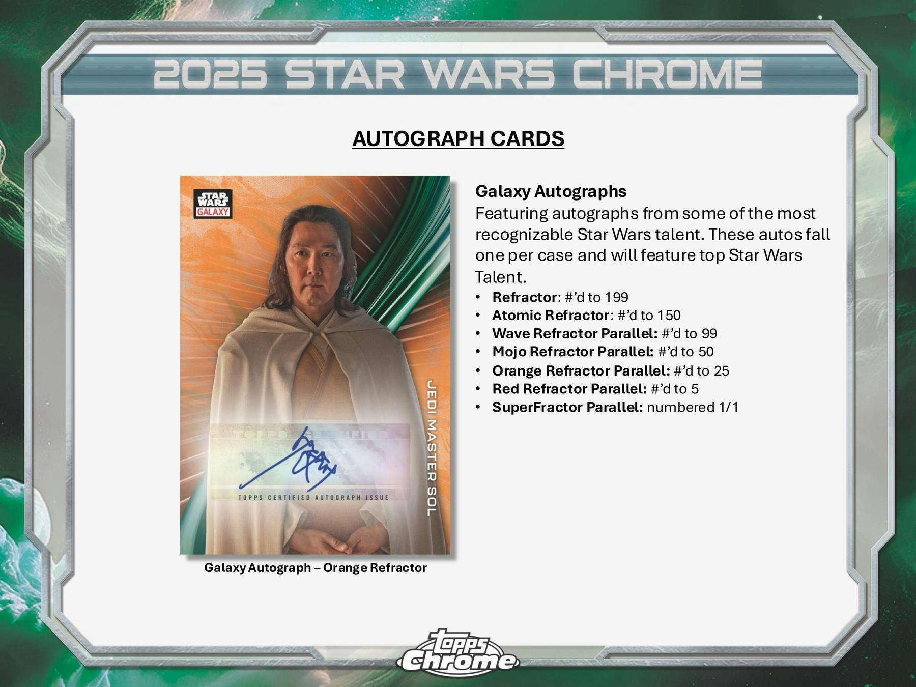 2025 Topps Star Wars Chrome Galaxy Hobby Box (12/10)