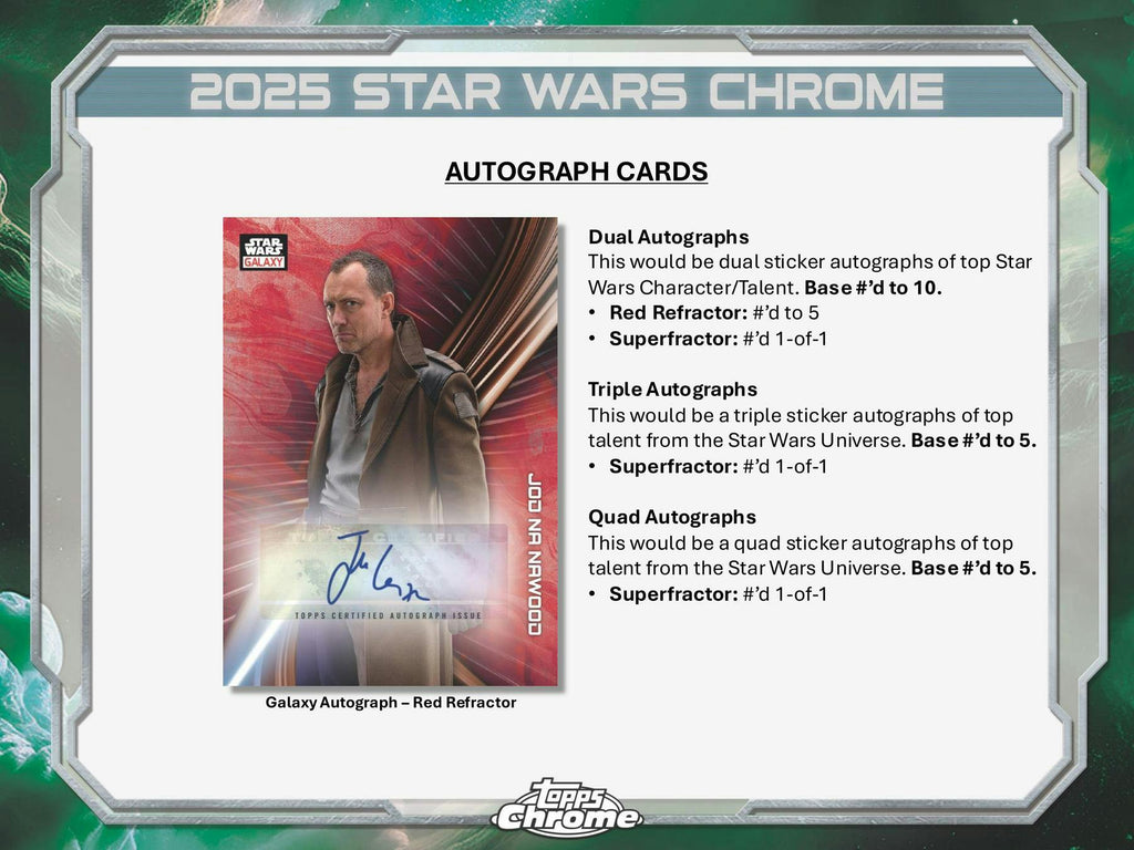 2025 Topps Star Wars Chrome Galaxy Hobby Box (12/10)