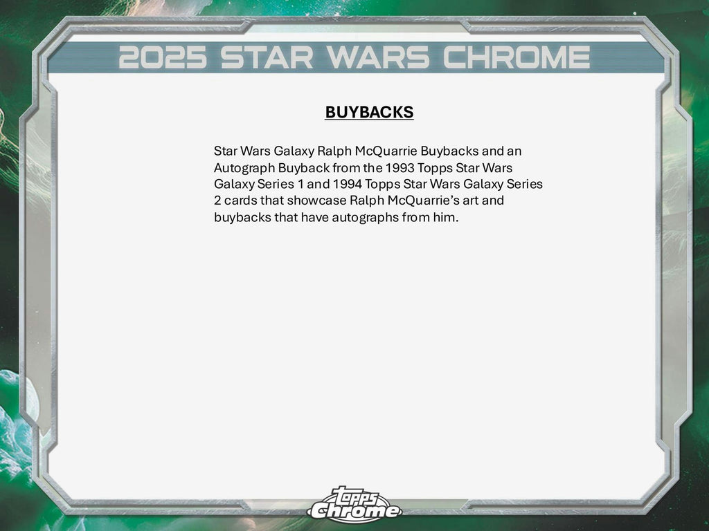 2025 Topps Star Wars Chrome Galaxy Hobby Box (12/10)